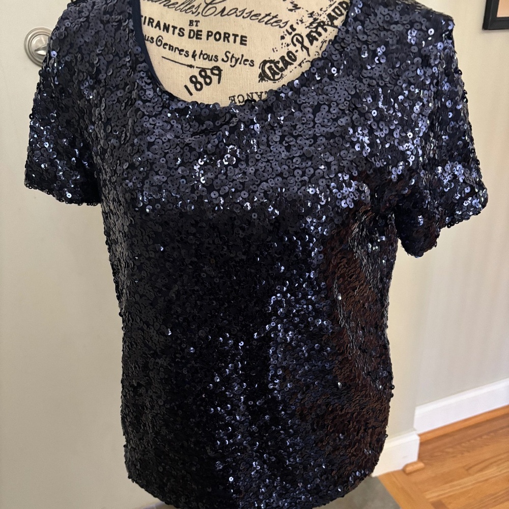 Dark Royal Blue sequined top